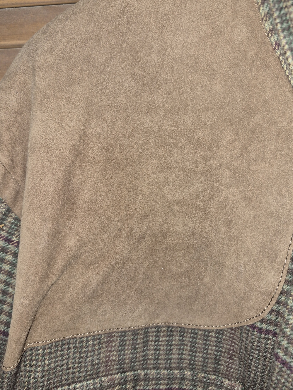 Polo by Ralph Lauren Brown and Green Plaid Button-Down Shirt with Suede Yoke - Picture 2 of 4